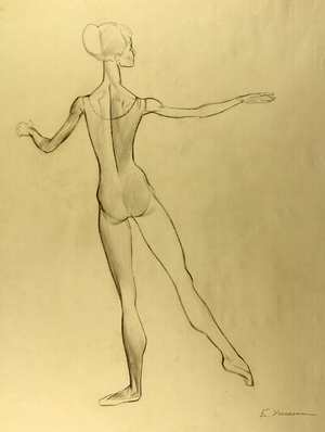 Portrait of Ballerina, 1974 (pencil on paper)