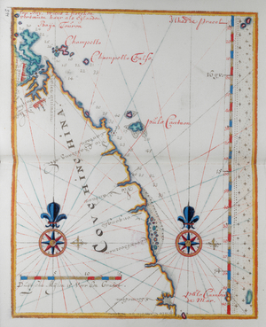 Map of Cochin-China, Asia.