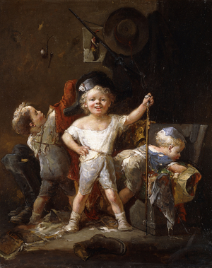 Dressing Up, (oil on canvas)