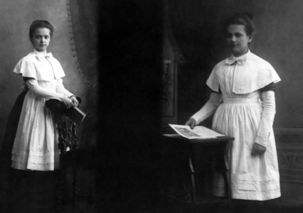 Two pupils of the celebrated Smolny Institute (b/w photo)