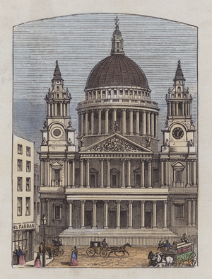 St Pauls Cathedral (coloured engraving)