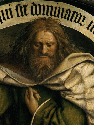 Detail of the Prophet Micah, from the exterior of the right wing of the Ghent Altarpiece, 1432 (oil on panel) (see 472381, 472325)