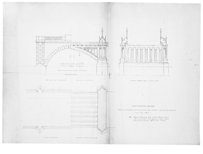 Design and elevation for Westminster Bridge, 1844 (pencil on paper)