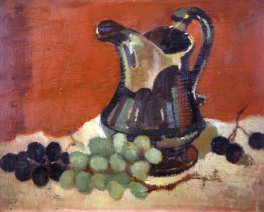 Light and Dark Grapes (oil on board)