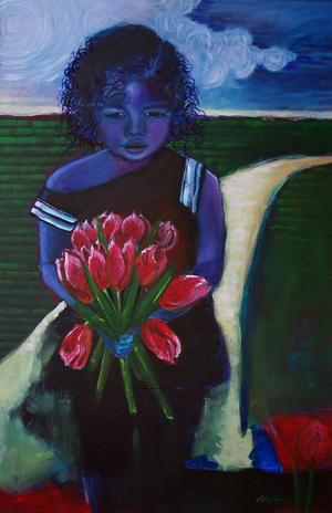 Flower Girl 2005 Marsha Hatcher (b.20th C. American) Acrylic
