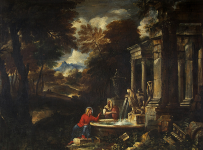 Christ and the Woman of Samaria (oil on canvas)