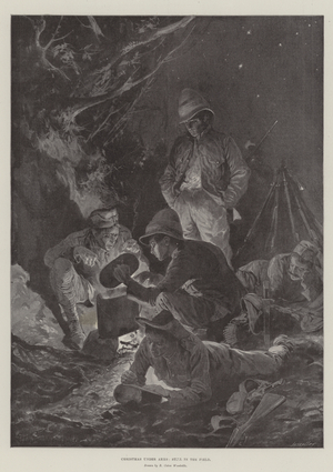 Christmas under Arms, still in the Field (litho)