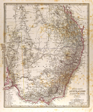 Map of Australia, 1872 (engraving)