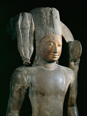 Harihara, composite god, half Vishnu, half Shiva (sandstone)