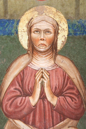 "The Pentecost", Detail of the Virgin Mary, c.1420 (fresco)