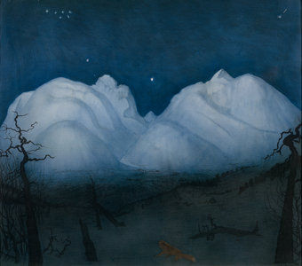 Winter night in the mountains (painting)