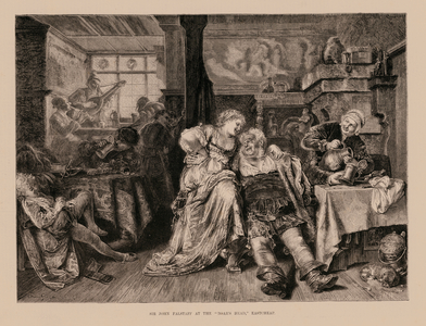 Sir John Falstaff at the "Boar's Head," Eastcheap (engraving)