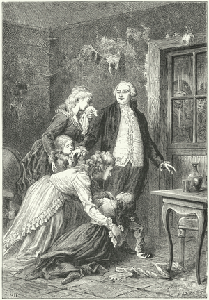 Louis XVI saying goodbye to his family before his execution, 1793 (engraving)