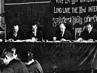 Lenin at the Comintern Congress in Moscow, March 1919