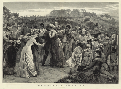 Hampstead Heath at holiday time (engraving)