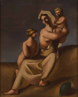Mother and Children, c.1930 (oil on canvas)