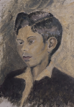 Portrait of an Unknown Asian Boy, 1950s (oil on paper)