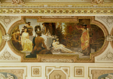 Vienna Burgtheater, staircase: Antique improviser