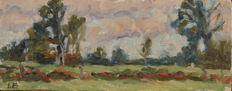 Morning Sky, Normandy (oil and wood)