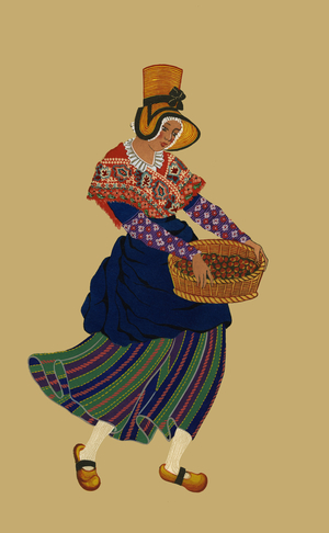 Woman from du Mont Dore offers a Basket of Nuts