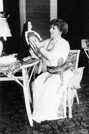 Johanna Gadski, German soprano, with doll Brunnhilde