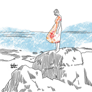 Woman on the cliff, 2023 (digital)