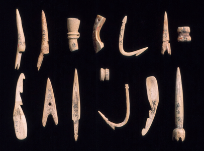 Needles, hooks, and harpoon (bone)