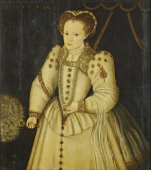 Girl with a fan, 1594 (oil on panel)