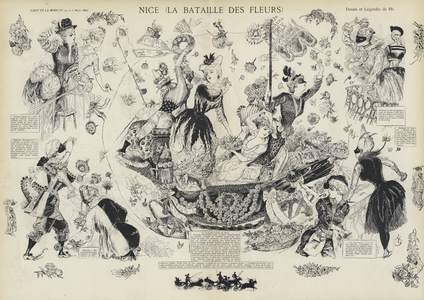 Annual Battle of the Flowers, Nice, France (litho)