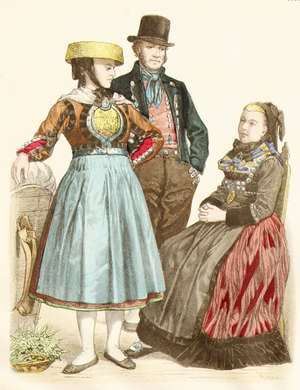 Fashion in Germany, 19th century (copper plate print)