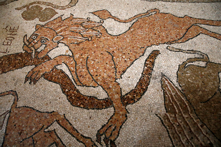 Detail of the mosaics on the floor of Otranto Duomo (cathedral), Italy (photo)