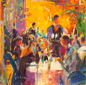 Lunch at Fortnum & Mason, 2020 (oil on canvas)