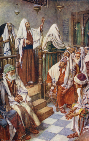 New Testament: St Paul Preaching (colour litho)