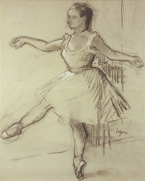 Ballet Dancer in Position, c.1890-92 (b/w crayon on paper)