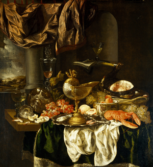 Still Life with Landscape, 1650s (oil on canvas)