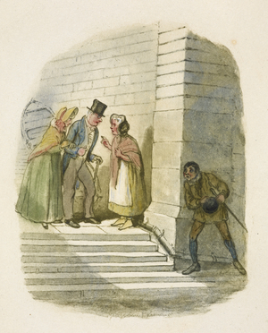 Illustration for "Oliver Twist", 1895 (engraving)