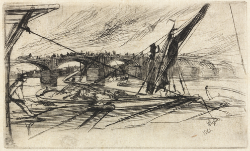 Vauxhall Bridge, 1861 (etching, black carbon ink on Japanese paper)