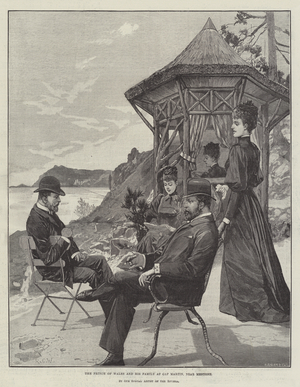 The Prince of Wales and his Family at Cap Martin, near Mentone (engraving)