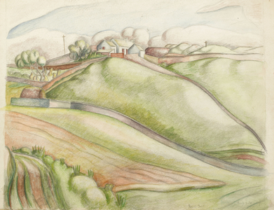 Landscape (crayon & w/c on paper)