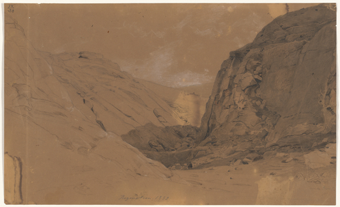 Rocky Valley – Regenstein, 1852 (charcoal, watercolour, pencil & opaque white on paper)