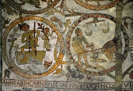 The signs of the Zodiac from the mosaic floor of the 
cathedral of Otranto (mosaic)