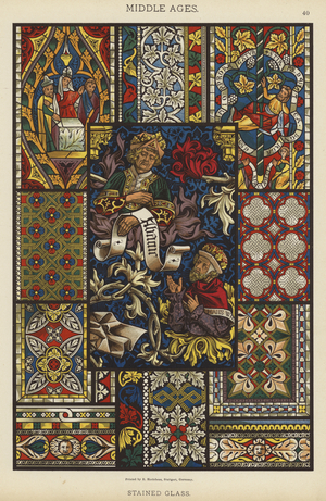 Middle Ages, Stained Glass (colour litho)