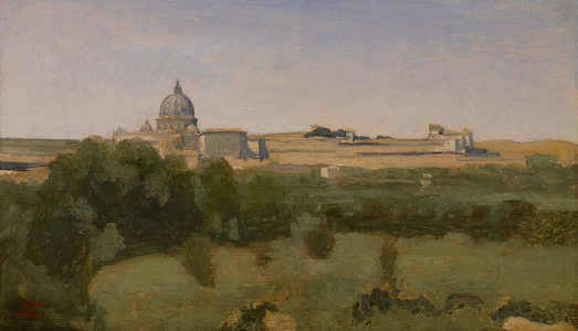 View of St. Peter's, Rome, 1826 (oil on paper mounted on canvas)
