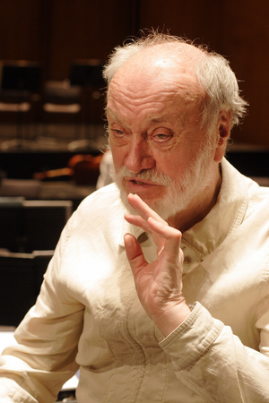 Kurt Masur - portrait of the German conductor at the 'Theatre des Champs Elysees', Paris, France, 10 May 2007. b.18 July 1927.