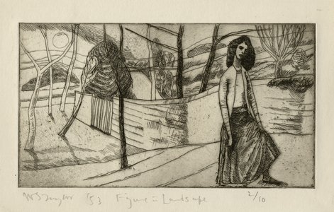 Figure in Landscape, 1953 (etching)