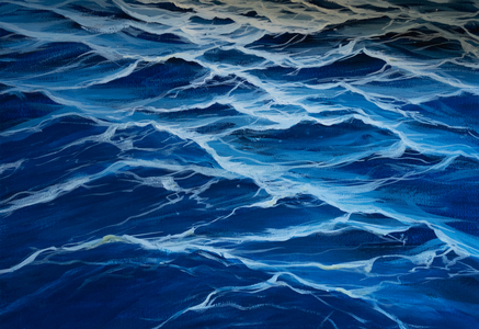 Blue sea, 2020 (tempera on paper)