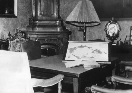 Negotiations on the separation of the Sudetenland in the Cerveny Hradek Castle, 1938 (b/w photo)