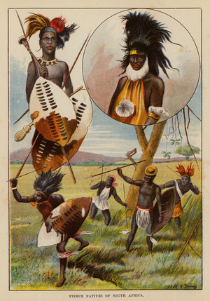 Fierce natives of South Africa (colour litho)
