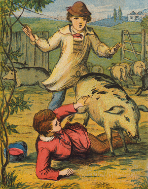 Willie Hinton's punishment (colour litho)