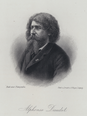 Alphonse Daudet, French novelist (engraving)